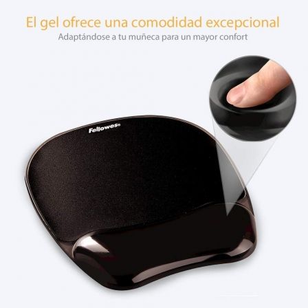 Fellowes Alfombrilla Ergonómica con Reposamuñecas Gel Crystal Negro Fellowes Alfombrilla Ergonómica con Reposamuñecas Gel Crystal Negro